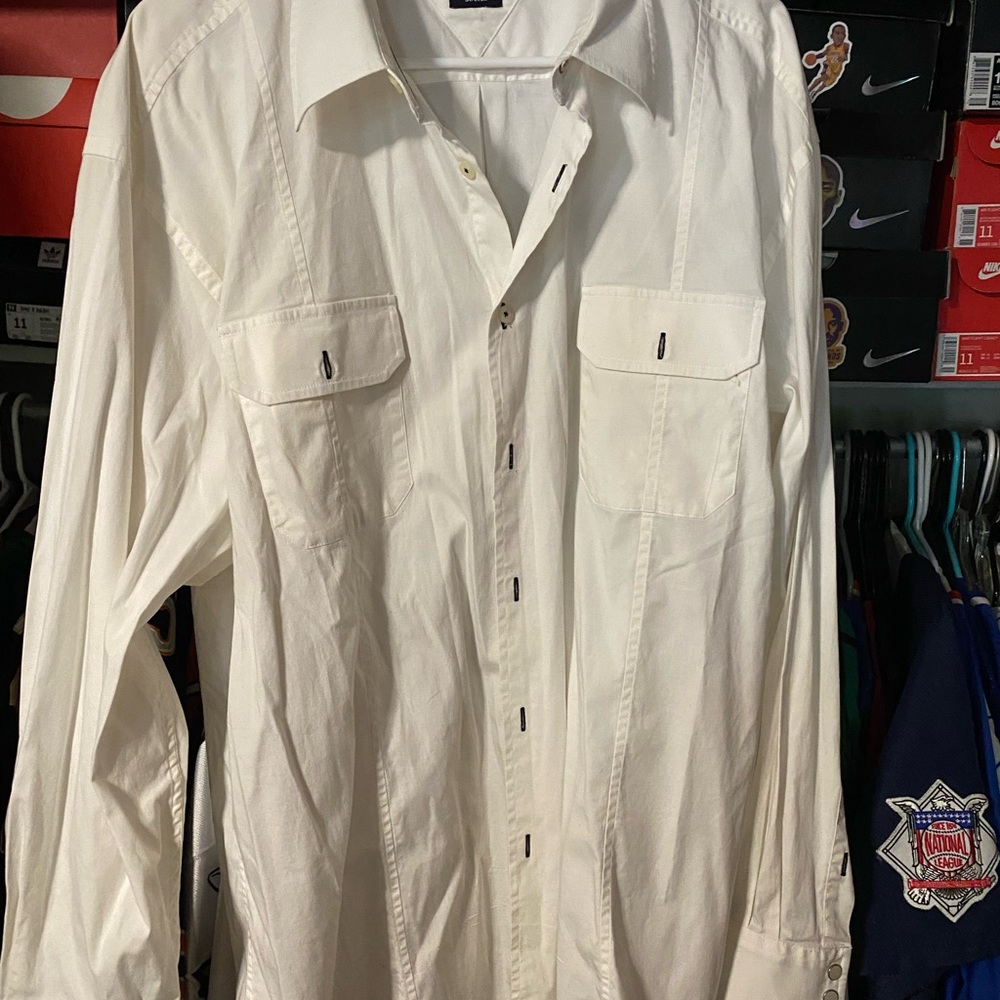 Tommy Hilfiger White Casual Button Down Shirt